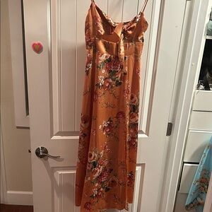 Floral Orange Maxi Dress